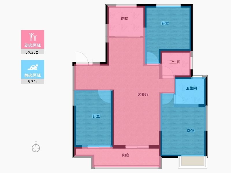 河南省-安阳市-水木清华龙熙地-98.01-户型库-动静分区