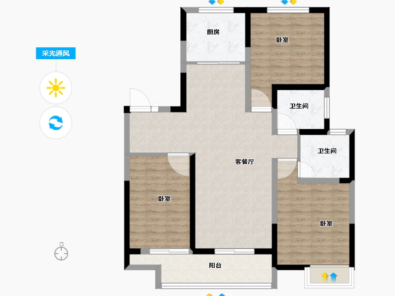 河南省-安阳市-水木清华龙熙地-98.01-户型库-采光通风