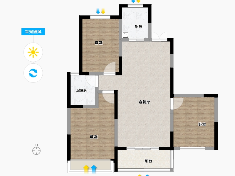 河南省-焦作市-金山东方花园-93.41-户型库-采光通风