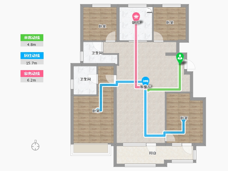 山东省-烟台市-中北金岭世嘉三期-117.00-户型库-动静线