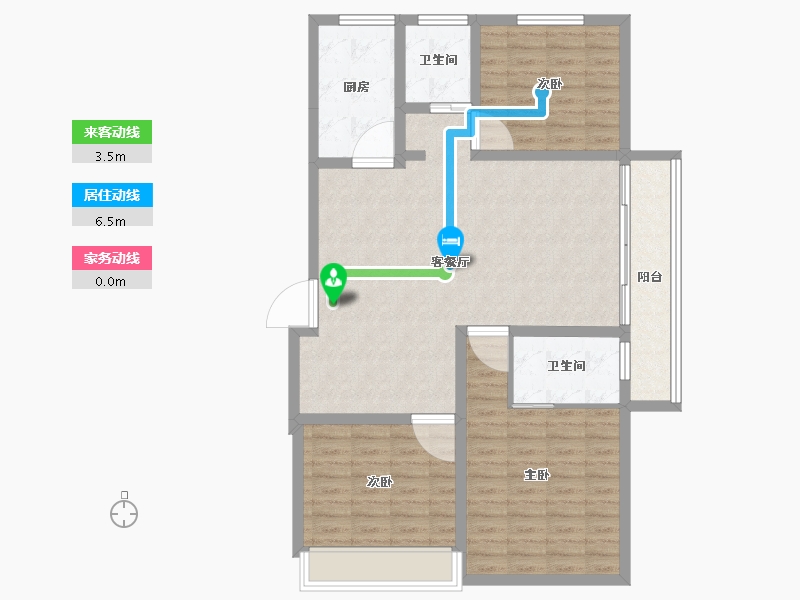 安徽省-宣城市-绿锦国际花苑-100.95-户型库-动静线