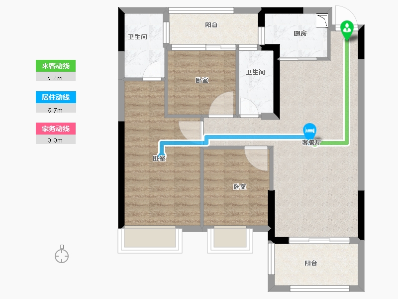 福建省-泉州市-隆盛世纪名居-77.20-户型库-动静线