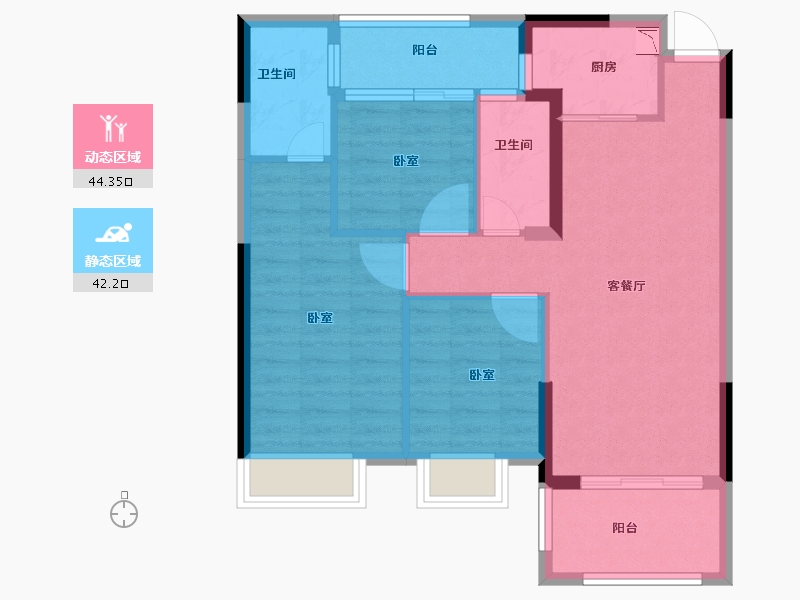 福建省-泉州市-隆盛世纪名居-77.20-户型库-动静分区