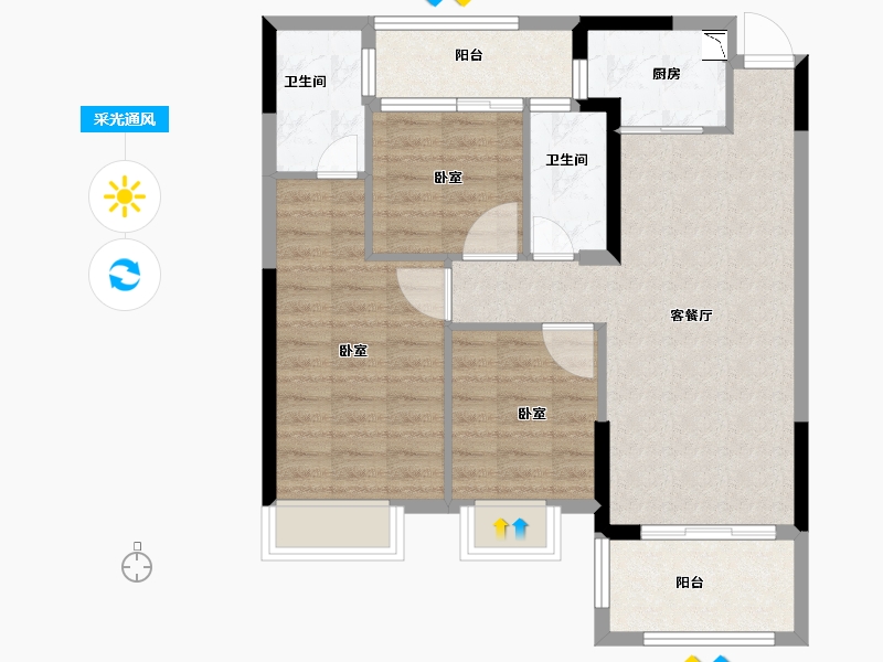 福建省-泉州市-隆盛世纪名居-77.20-户型库-采光通风