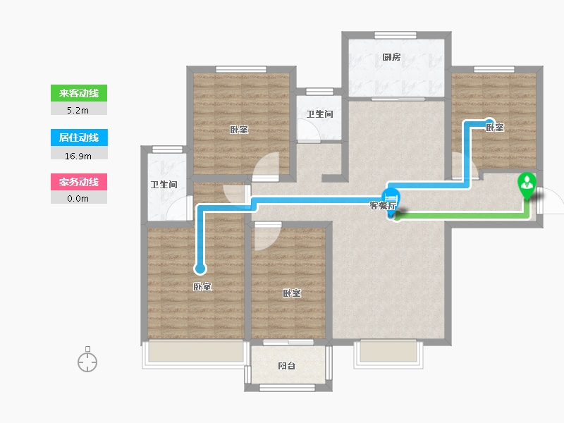 河南省-安阳市-内黄枣乡贵园-118.00-户型库-动静线