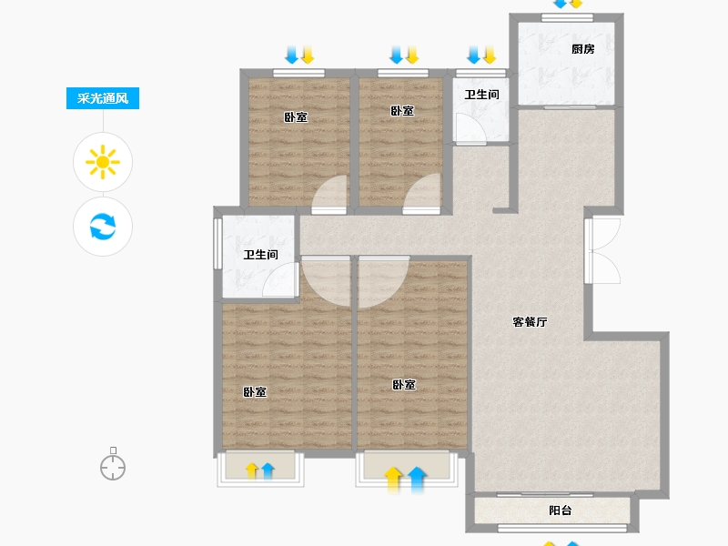 河南省-开封市-清风雅居-129.00-户型库-采光通风