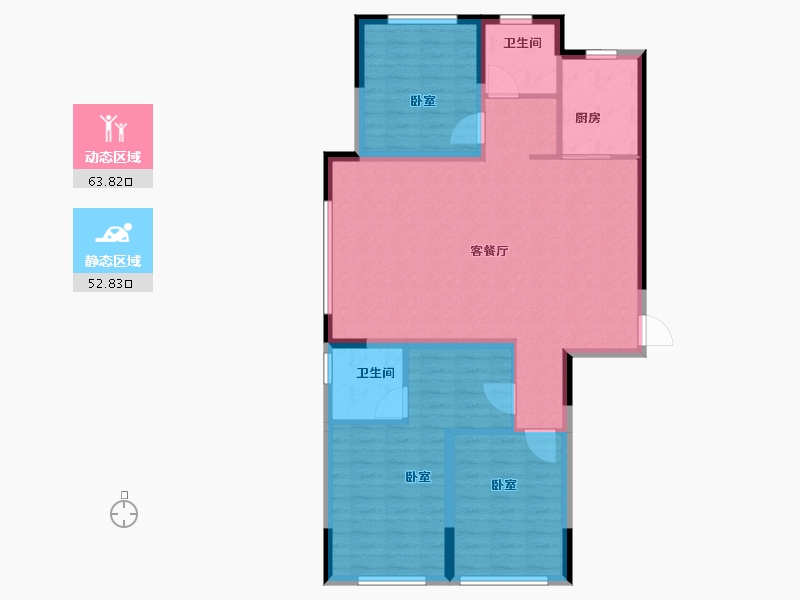 新疆维吾尔自治区-乌鲁木齐市-和瑞悦府-106.00-户型库-动静分区