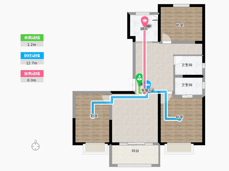 河南省-安阳市-佳田未来城和府-105.65-户型库-动静线