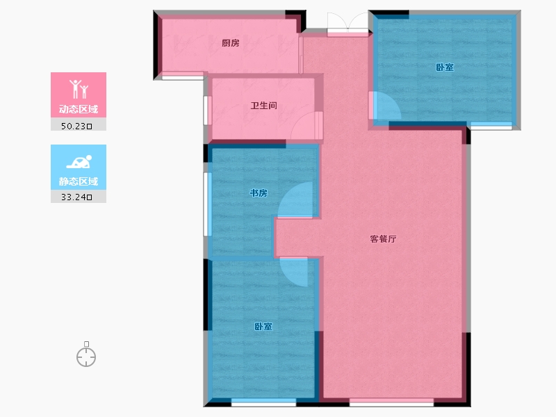 新疆维吾尔自治区-乌鲁木齐市-和瑞悦府-74.80-户型库-动静分区