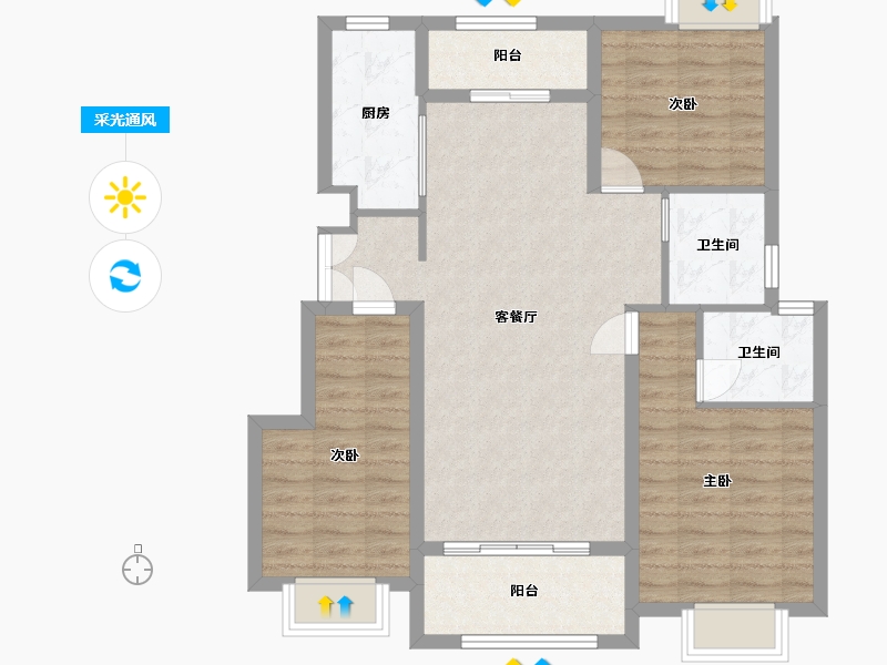 江西省-宜春市-盛世学府-90.81-户型库-采光通风