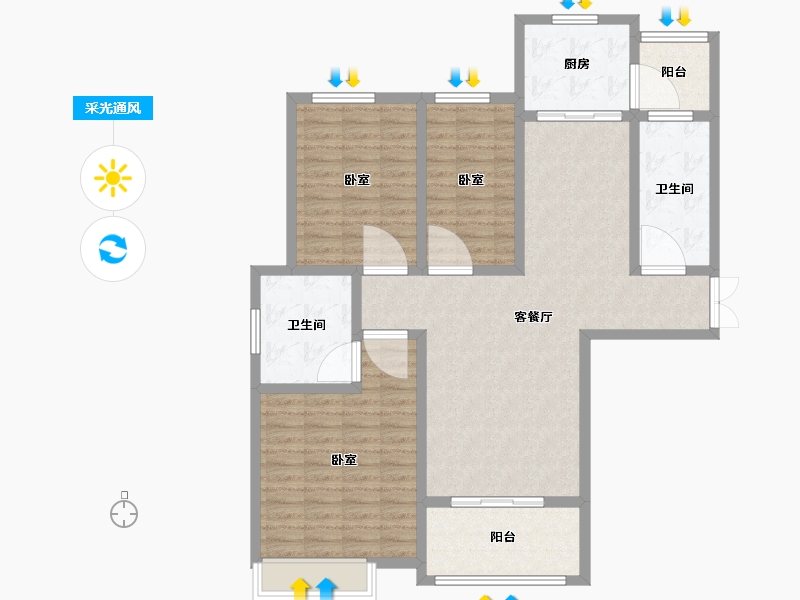 河南省-开封市-清风雅居-111.00-户型库-采光通风