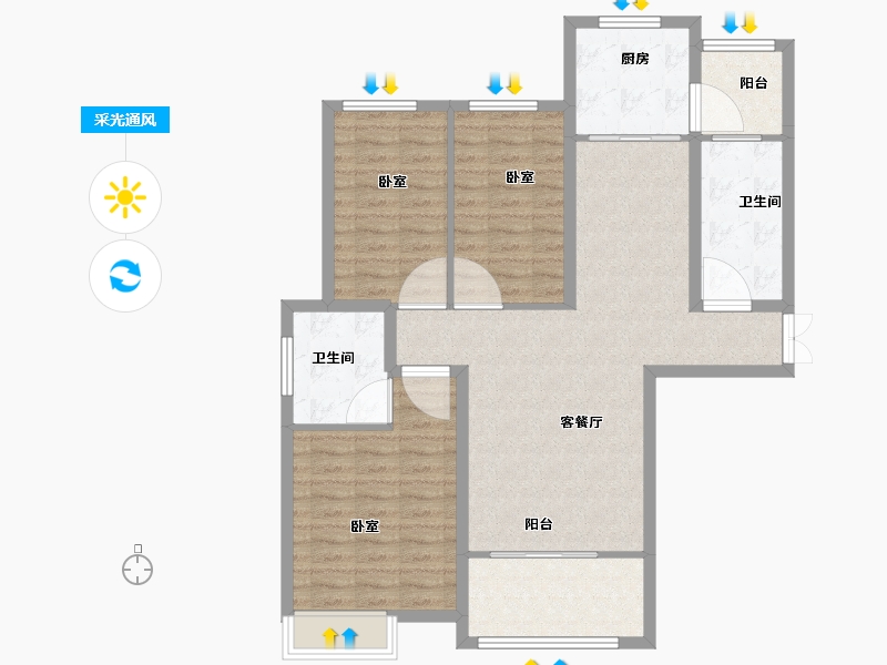 河南省-开封市-清风雅居-102.00-户型库-采光通风