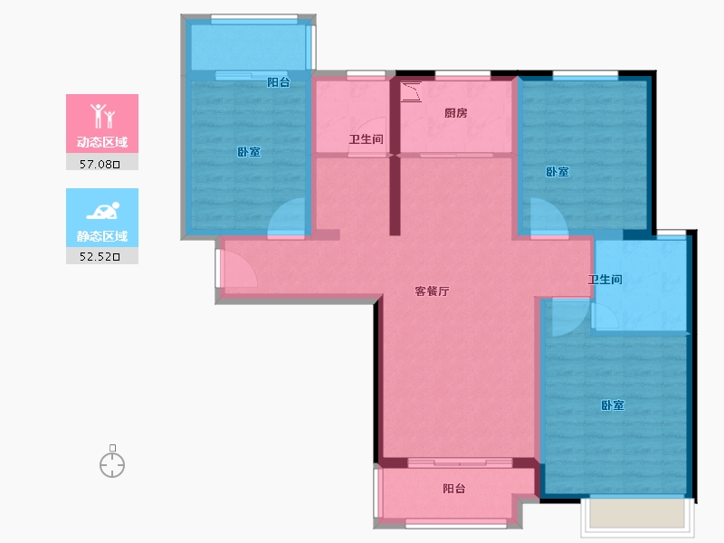 河南省-郑州市-台隆合园-97.43-户型库-动静分区