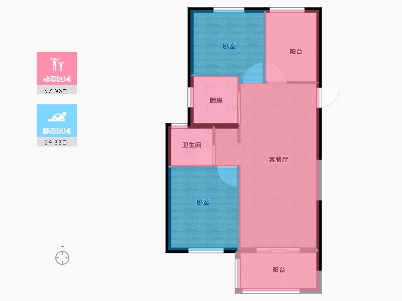 浙江省-绍兴市-宝业新桥风情-75.00-户型库-动静分区