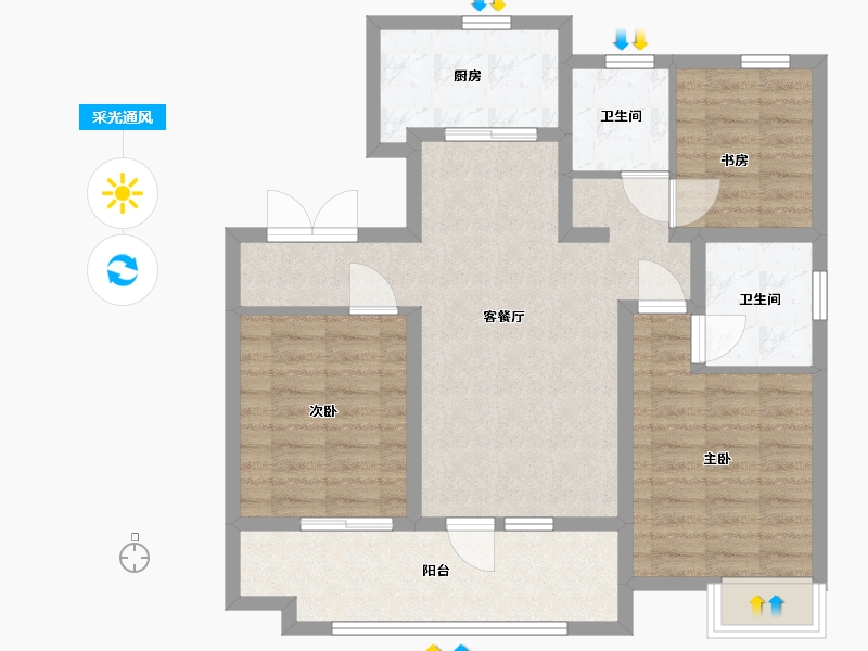 山东省-青岛市-保利和府-84.00-户型库-采光通风