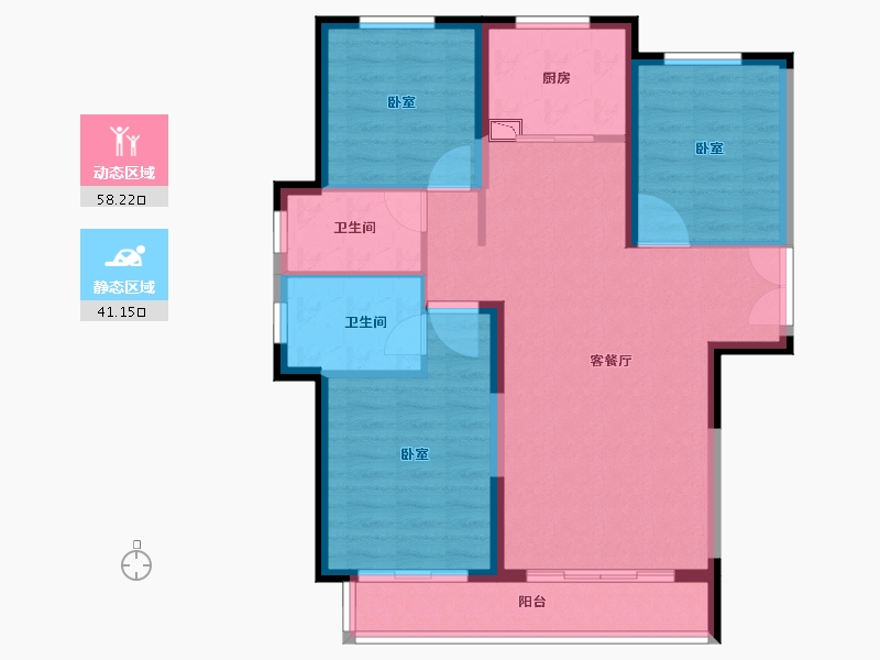 河南省-郑州市-星联·岚溪府-89.46-户型库-动静分区