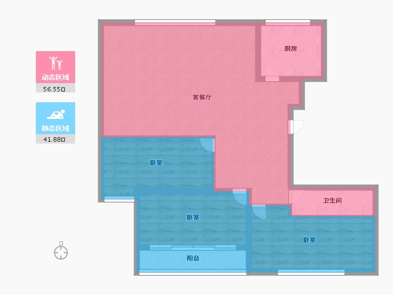 山东省-聊城市-顺合广场-88.70-户型库-动静分区