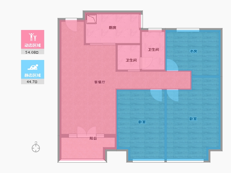 山东省-济南市-济水别苑-89.46-户型库-动静分区