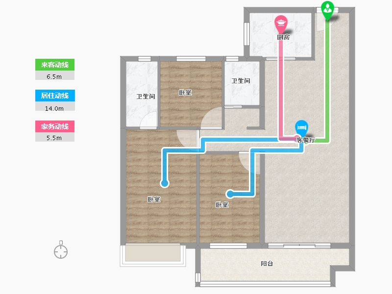 河南省-安阳市-碧桂园玺悦-102.00-户型库-动静线