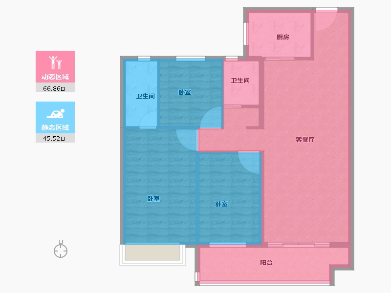 河南省-安阳市-碧桂园玺悦-102.00-户型库-动静分区