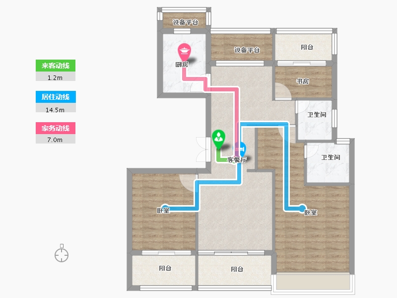 浙江省-绍兴市-万固滨江越珑府-95.00-户型库-动静线