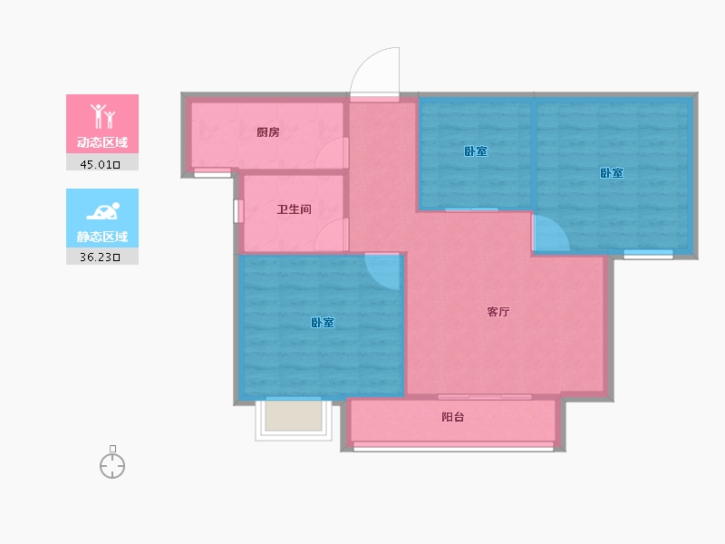 河南省-焦作市-东方国际-74.00-户型库-动静分区