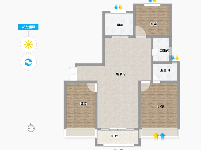 山东省-菏泽市-新洲欧洲城-116.00-户型库-采光通风