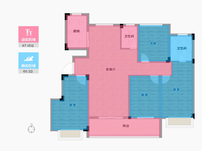 浙江省-金华市-金地江山风华-114.00-户型库-动静分区