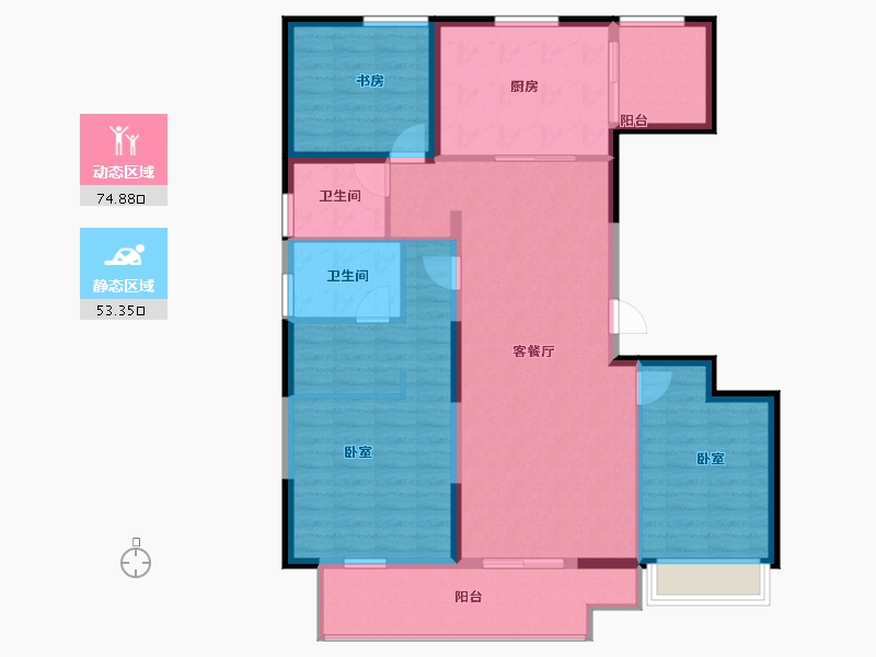 山东省-烟台市-恒达祥合院-116.00-户型库-动静分区