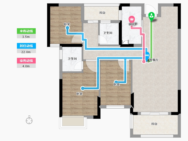 福建省-泉州市-隆盛世纪名居-85.40-户型库-动静线