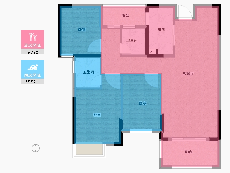 福建省-泉州市-隆盛世纪名居-85.40-户型库-动静分区