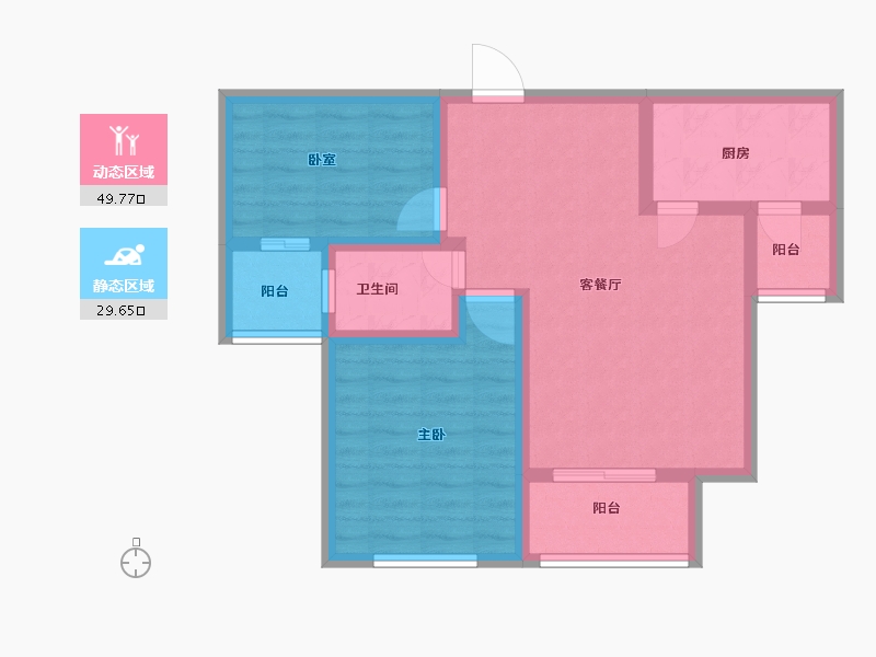 河南省-新乡市-新乡长垣建业森林半岛-69.97-户型库-动静分区