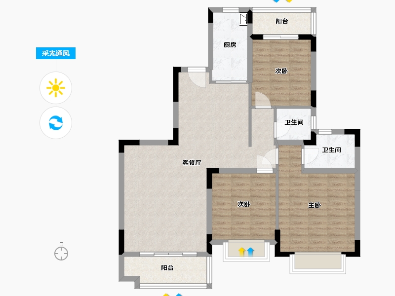 福建省-福州市-平潭恒大御景湾-99.00-户型库-采光通风