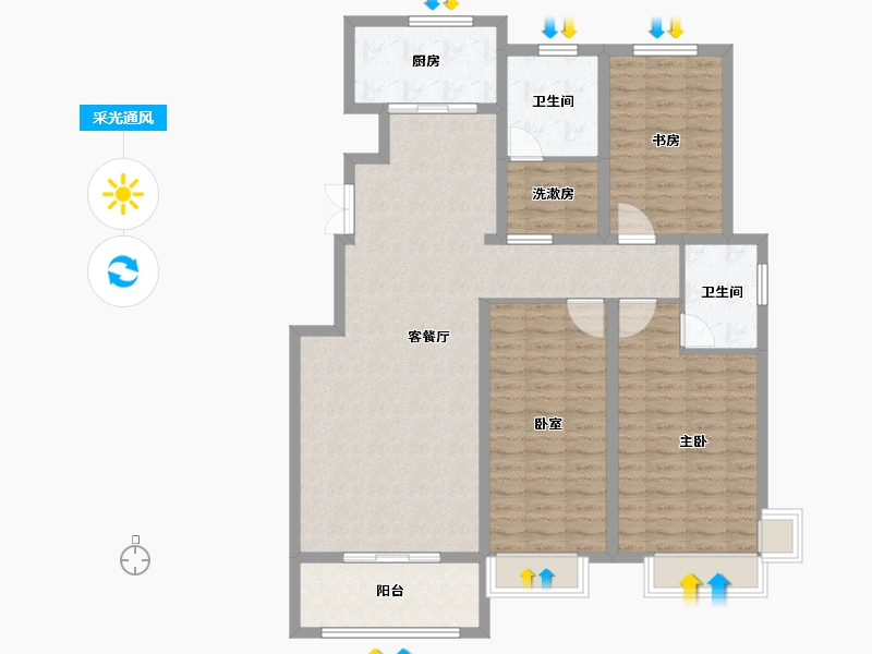 山东省-枣庄市-安侨学府美郡-118.79-户型库-采光通风