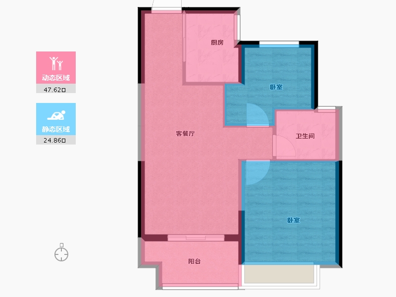 河南省-洛阳市-绿都中梁青云赋-65.40-户型库-动静分区