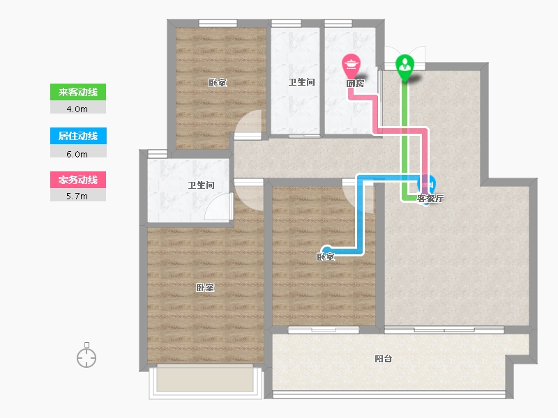 河南省-安阳市-邺南·揽月台-104.00-户型库-动静线