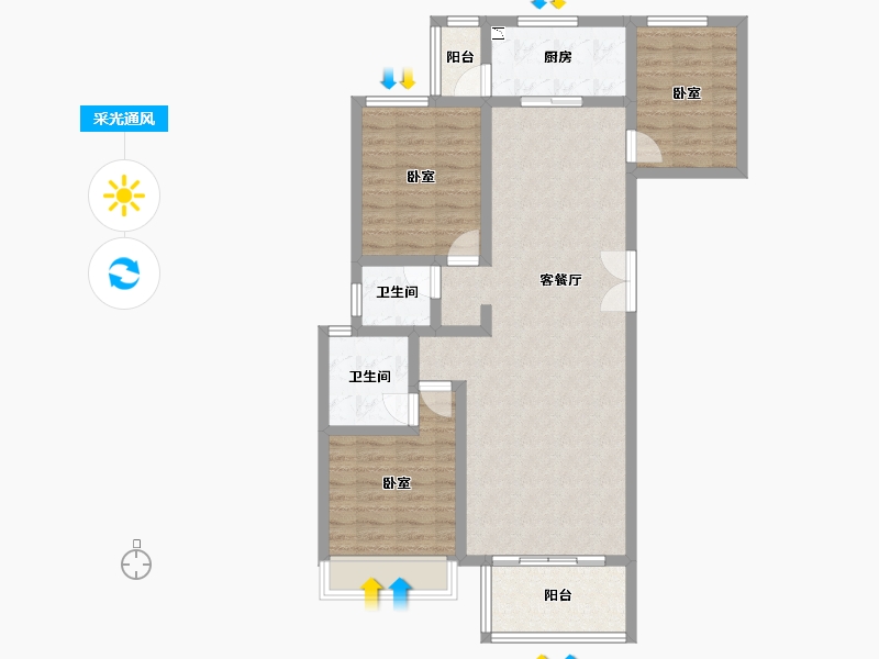 河南省-开封市-新惠华府-93.58-户型库-采光通风