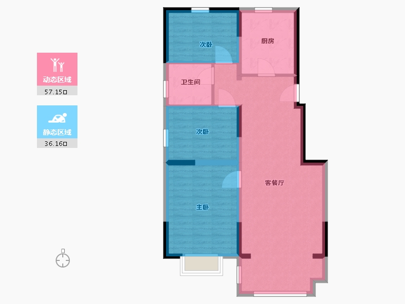 山东省-青岛市-钰泉景苑-84.00-户型库-动静分区