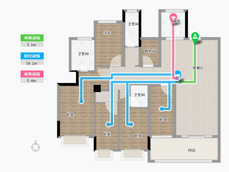 浙江省-宁波市-雅戈尔新明洲-158.00-户型库-动静线