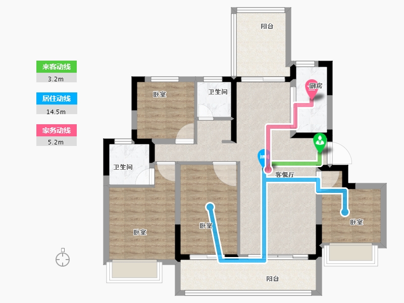 河南省-郑州市-坤达江山筑-98.00-户型库-动静线