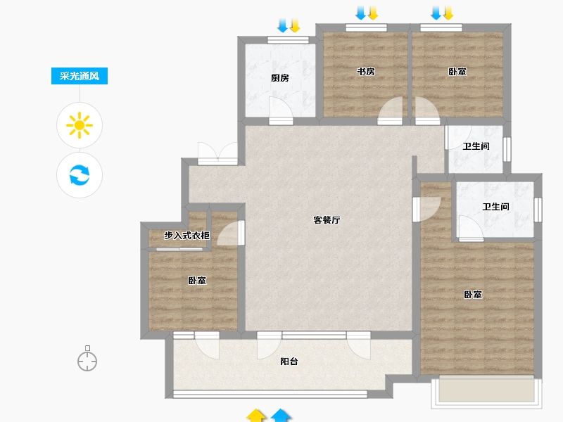 山东省-烟台市-金科博翠山-109.35-户型库-采光通风