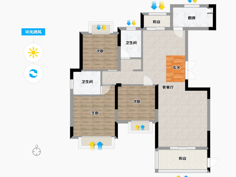 江西省-宜春市-上高壹号院-99.20-户型库-采光通风