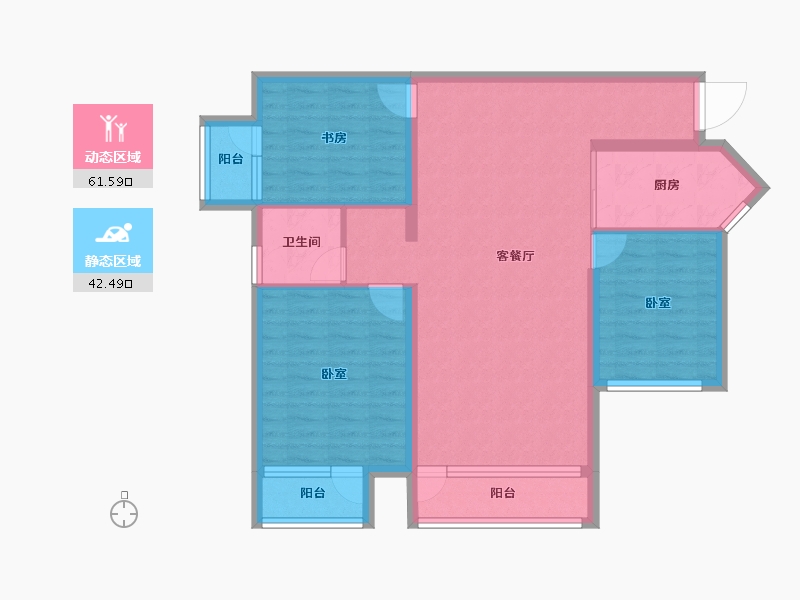 新疆维吾尔自治区-乌鲁木齐市-华创御园-93.14-户型库-动静分区