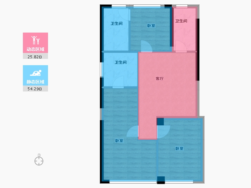 河南省-新乡市-蓝光凤湖长岛国际社区-71.89-户型库-动静分区