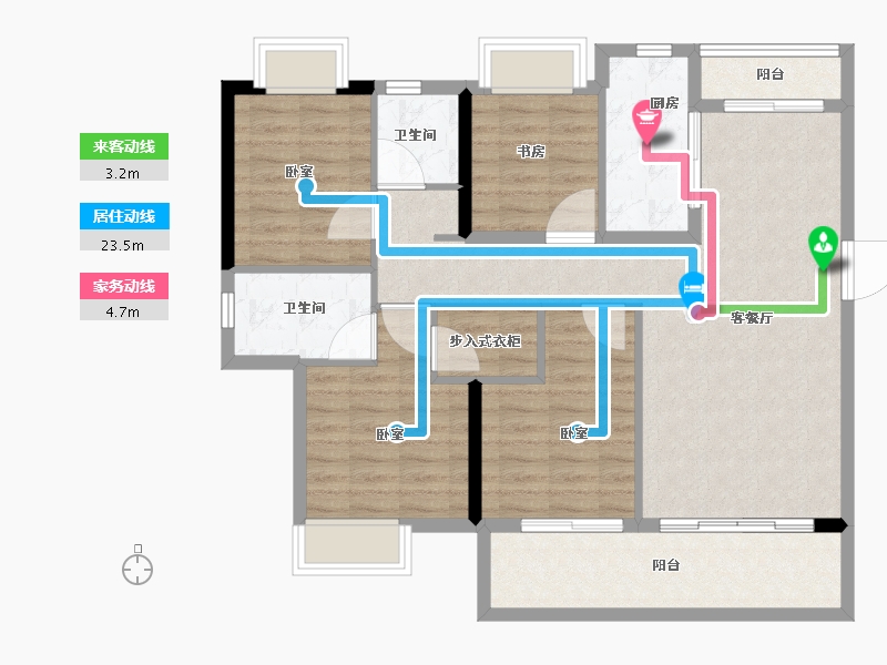 福建省-龙岩市-融创观樾台-101.66-户型库-动静线