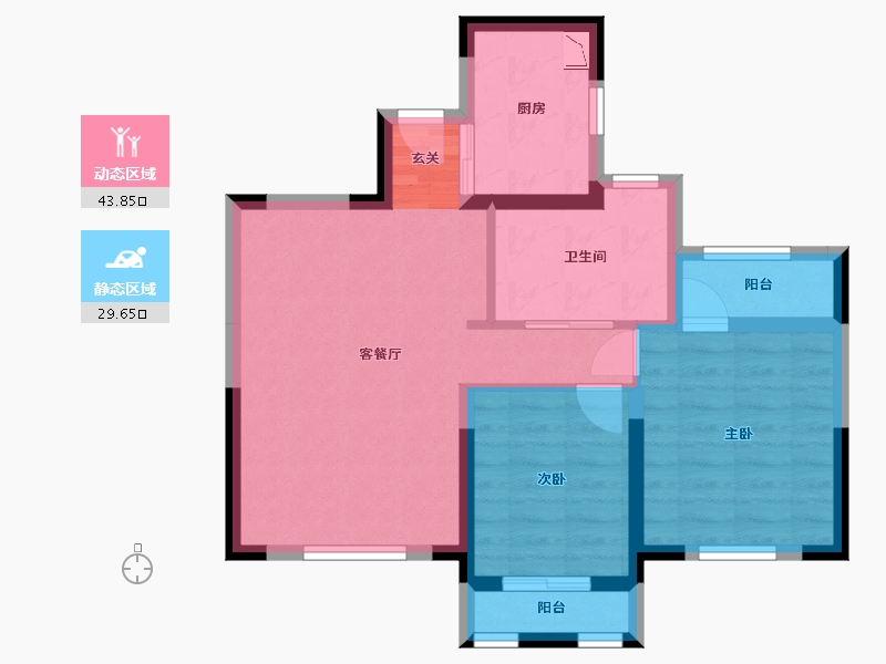 安徽省-蚌埠市-春江朗月-64.81-户型库-动静分区