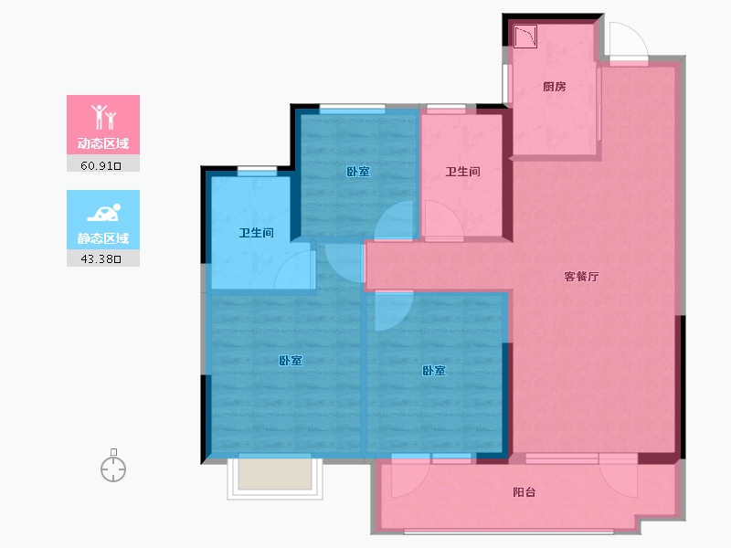 山东省-烟台市-华润置地港城华府-94.00-户型库-动静分区