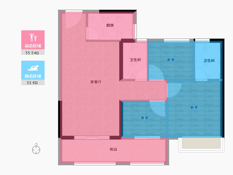 福建省-龙岩市-印象公园里-80.55-户型库-动静分区