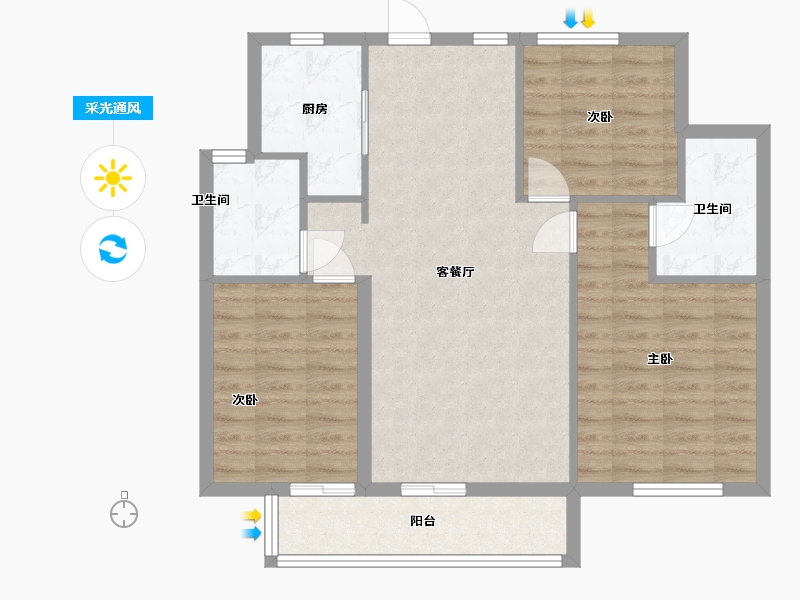 安徽省-蚌埠市-禹都府-84.67-户型库-采光通风