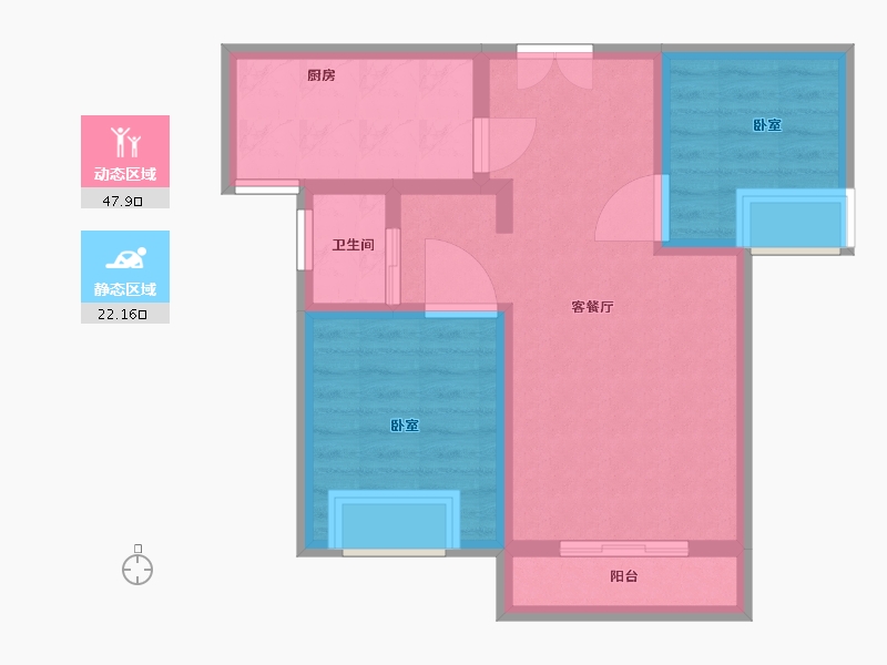 河南省-郑州市-爱丁堡-61.99-户型库-动静分区